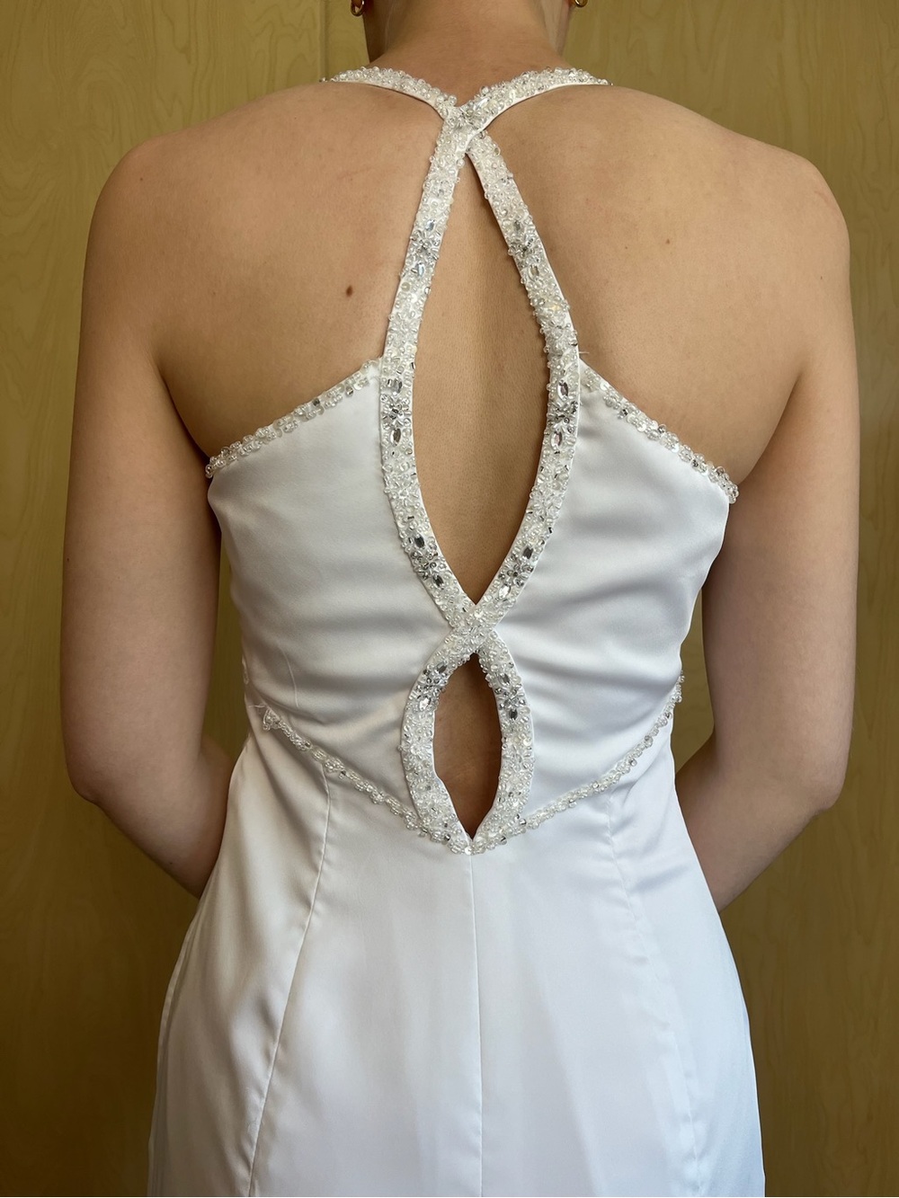 Classic White Halter Wedding Gown